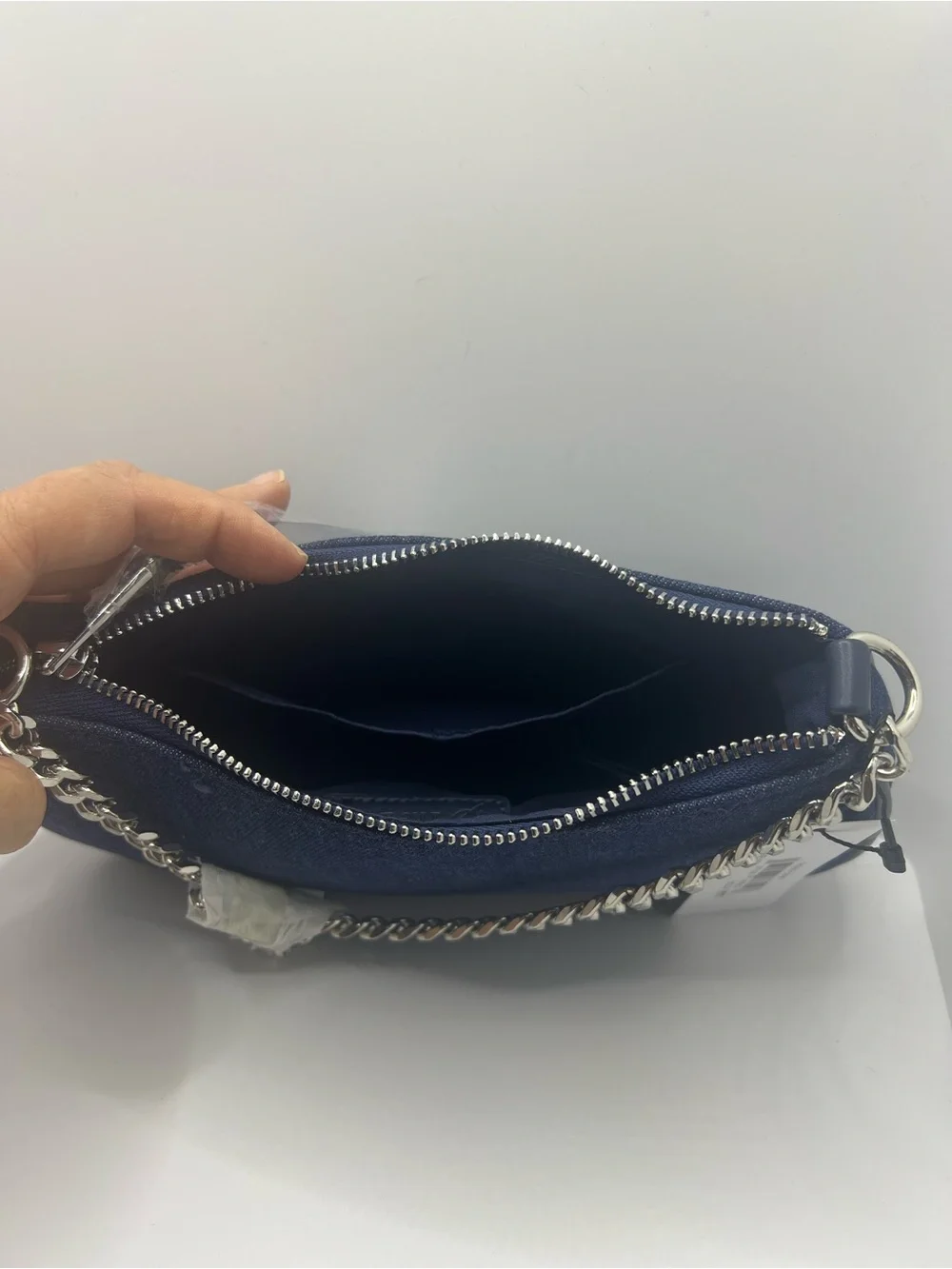 Denim Chain-Handle Shoulder Bag-NWT